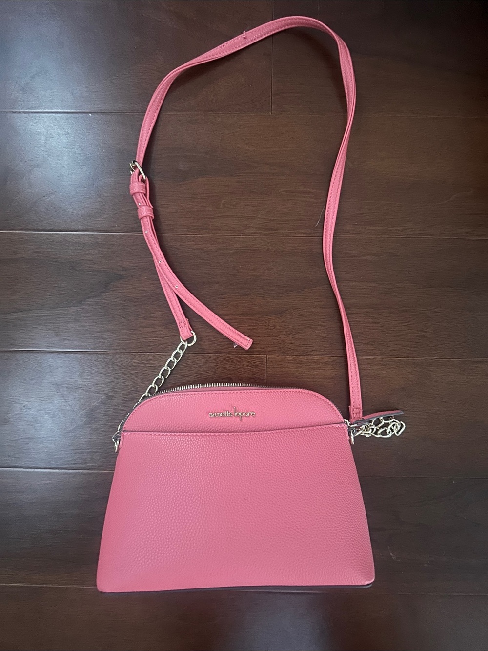 Nanette Lepore Pink Pebbled Leather Crossbody Bag